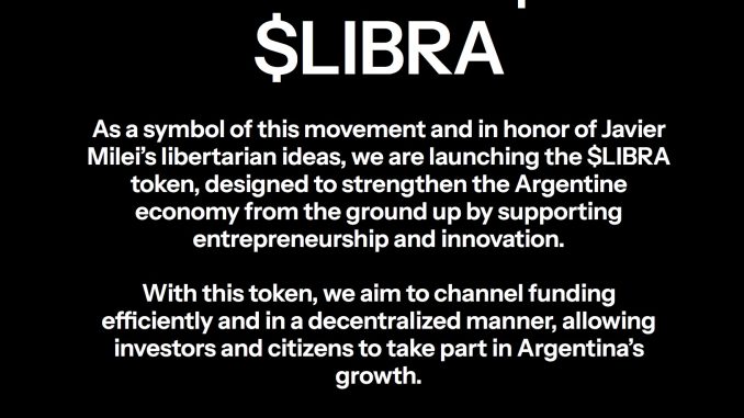 The Website description of the $LIBRA token