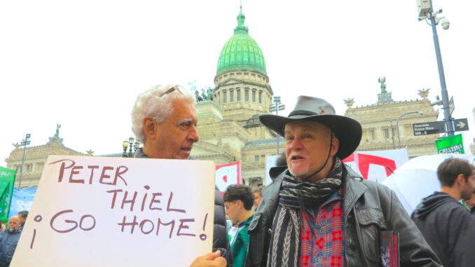 Peter Thiel Go Home 2026 Buenos Aires